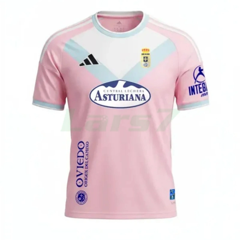 Camiseta Real Oviedo 2ª Equipación 2026/2027 Rosa con Parche La Liga