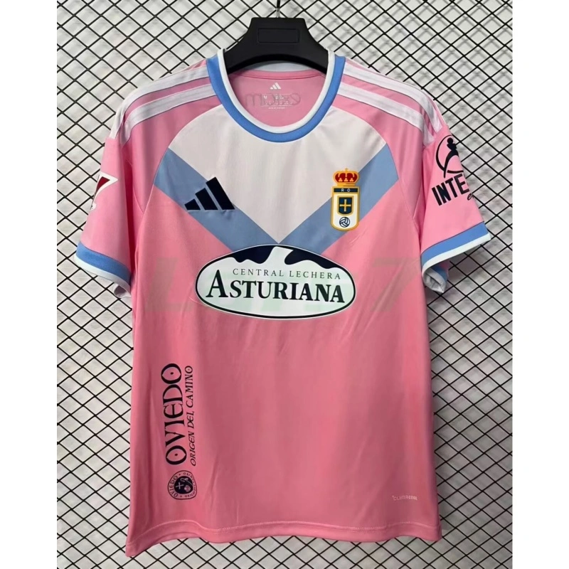 Camiseta Real Oviedo 2ª Equipación 2026/2027 Rosa con Parche La Liga