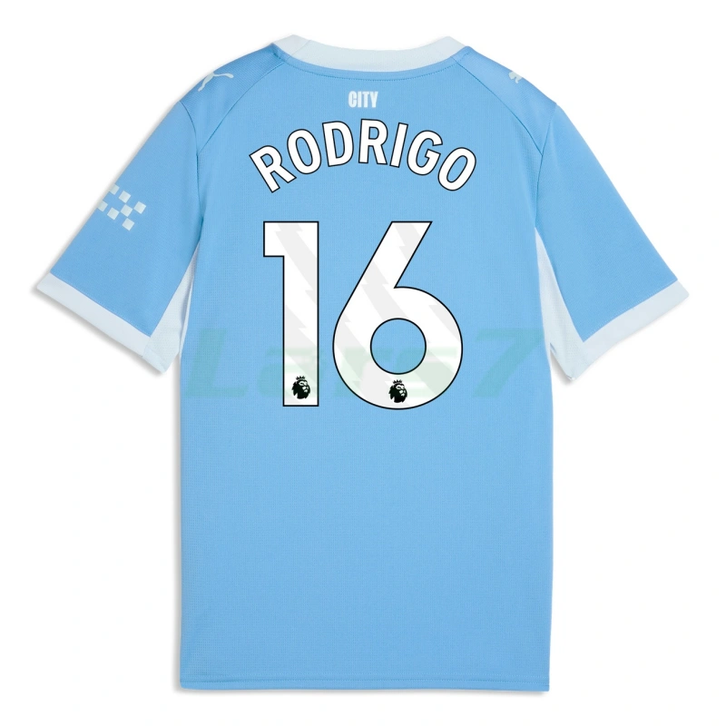 Camiseta RODRIGO 16 Manchester City 1ª Equipación 2026/2027 Azul/Blanco Premier League