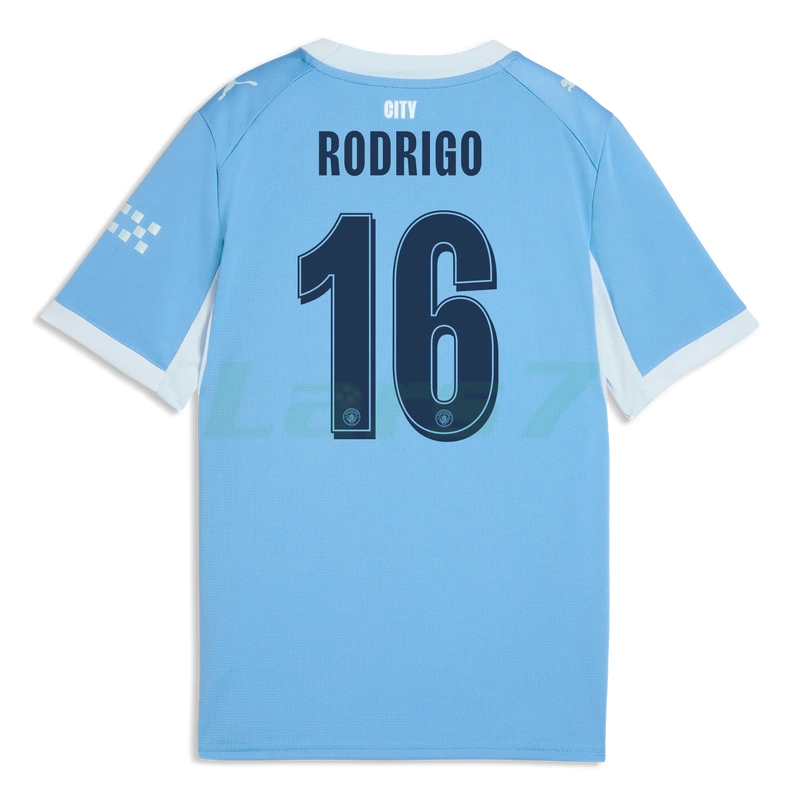 Camiseta RODRIGO 16 Manchester City 1ª Equipación 2026/2027 Azul/Blanco UCL