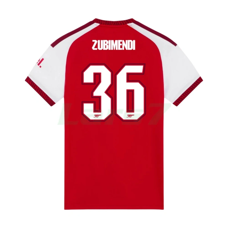 Camiseta ZUBIMENDI 36 Arsenal 1ª Equipación 2026/2027 Rojo/Blanco Premier League