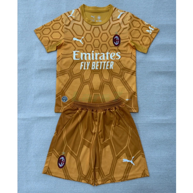 Camiseta de Portero AC Milan 1ª Equipación 2026/2027 Oro Niño Kit