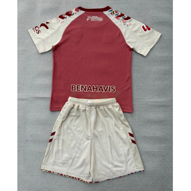 Camiseta Málaga CF 2ª Equipación 2026/2027 Rosa Niño Kit con Parche La Liga