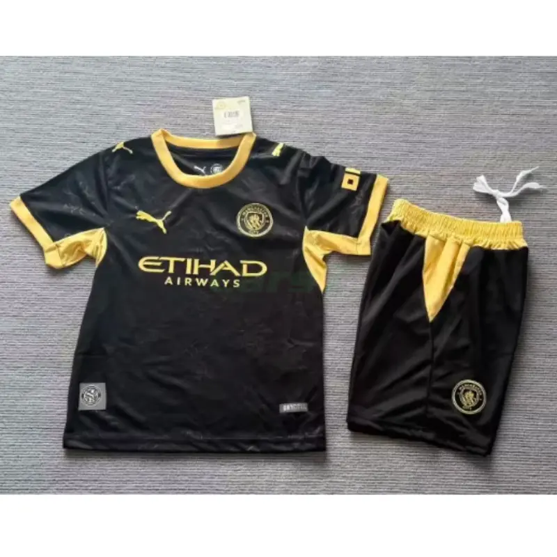 Camiseta Manchester City 2ª Equipación 20262027 Negro Niño Kit