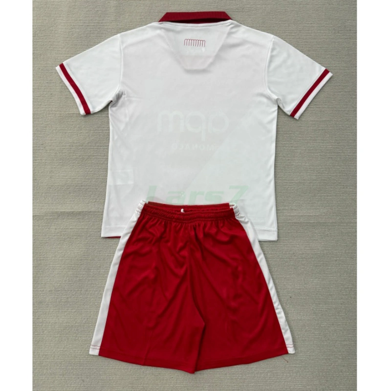 Camiseta Monaco 1ª Equipación 2026/2027 Rojo/Blanco Niño Kit