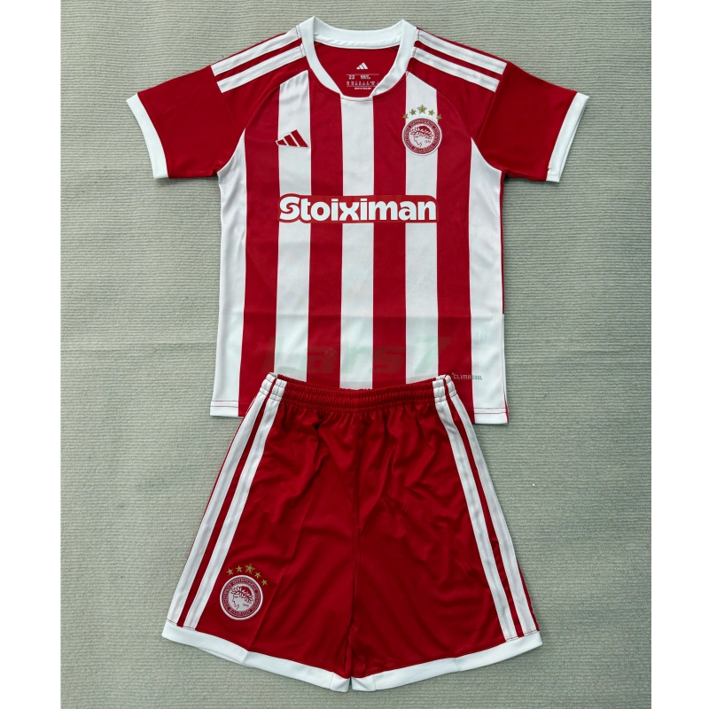 Camiseta Olympiakos 1ª Equipación 2026/2027 Rojo/Blanco Niño Kit