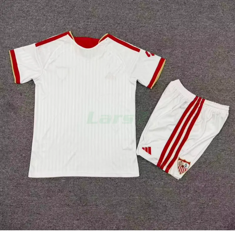 Camiseta Sevilla FC 1ª Equipación 2026/2027 Blanco Niño Kit con Parche La Liga