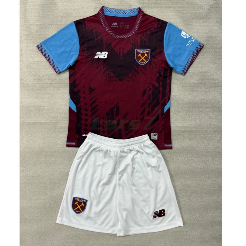 Camiseta West Ham United 1ª Equipación 2026/2027 Rojo Oscuro Niño Kit