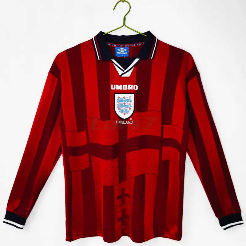 Camiseta Inglaterra 2ª Equipación Retro 1998 ML Rojo
