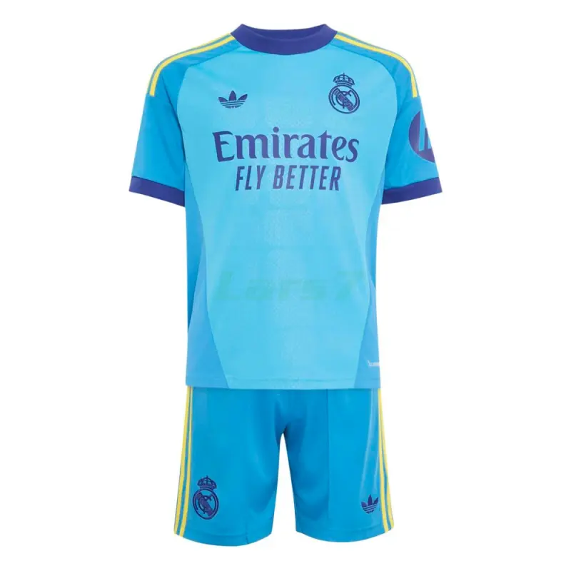 Camiseta de Portero Real Madrid 1ª Equipación 2026/2027 Azul Niño Kit con Parche HP