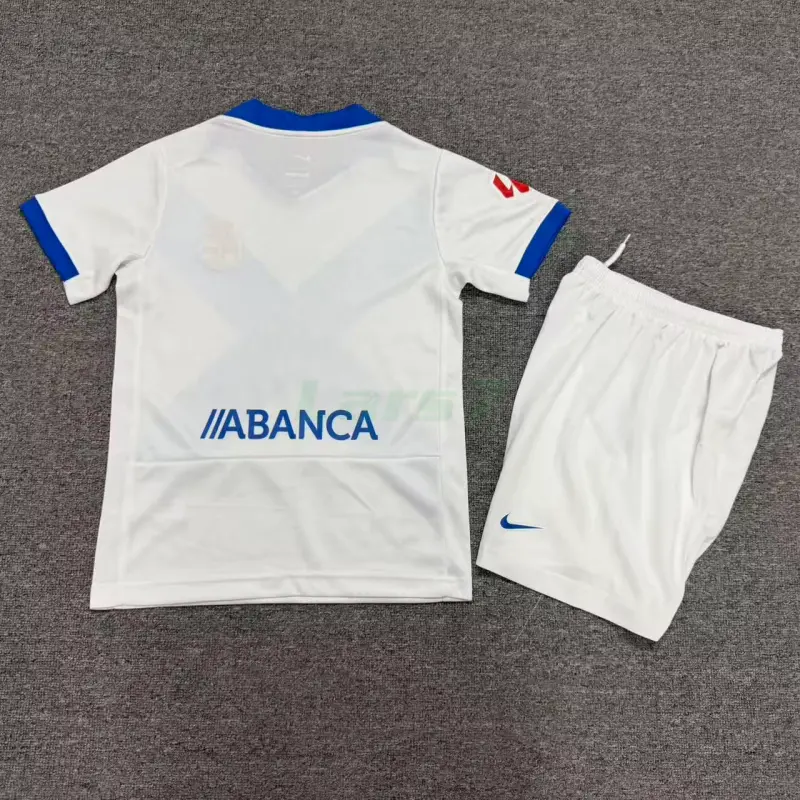 Camiseta Deportivo De La Coruna 3 Equipacion 2026/2027 Blanco/Azul Niño Kit con Parche La Liga