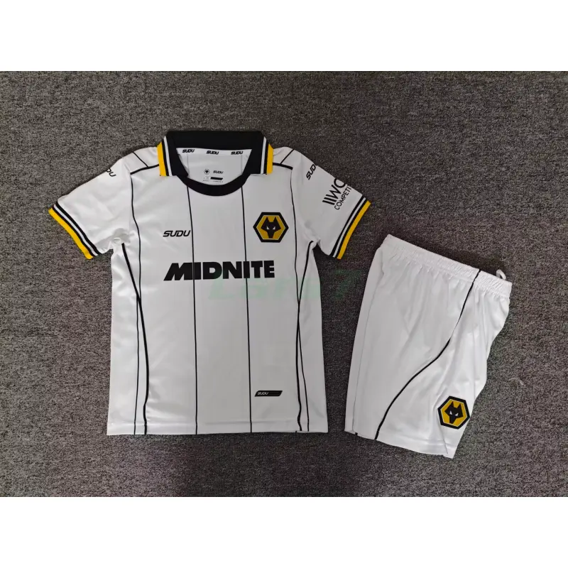 Camiseta Wolverhampton Wanderers 2ª Equipación 2026/2027 Blanco Niño Kit