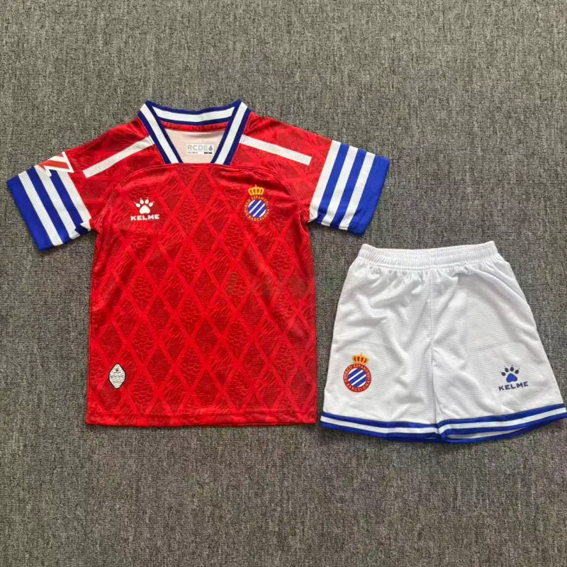 Camiseta Espanyol 2ª Equipación 2026/2027 Rojo Niño Kit con Parche La Liga