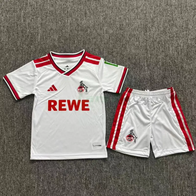 Camiseta FC Köln 1ª Equipación 2026/2027 Blanco/Rojo Niño Kit
