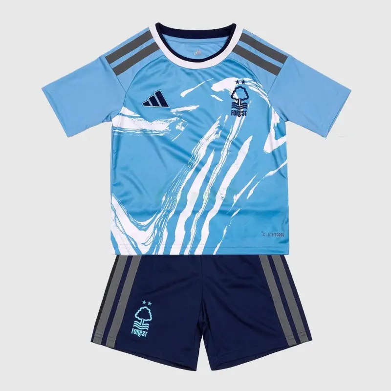 Camiseta Nottingham Forest 3ª Equipación 2026/2027 Azul Claro Niño Kit