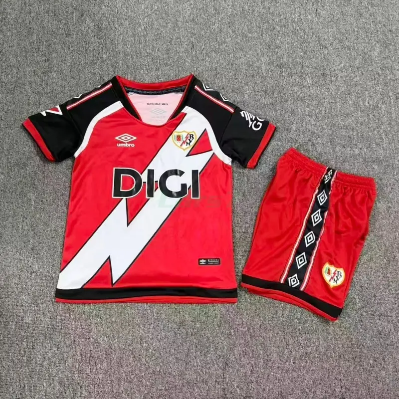 Camiseta Rayo Vallecano 2ª Equipación 2026/2027 Rojo Niño Kit con Parche La Liga