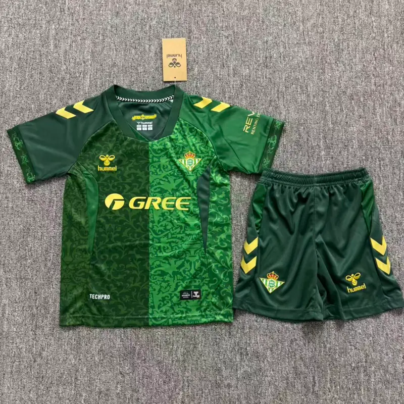 Camiseta Real Betis 2ª Equipación 2026/2027 Verde Niño Kit con Publicidad de La Liga