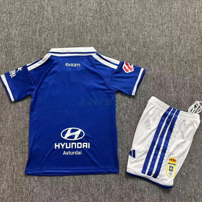 Camiseta Real Oviedo 1ª Equipación 2026/2027 Azul Niño Kit con Parche La Liga