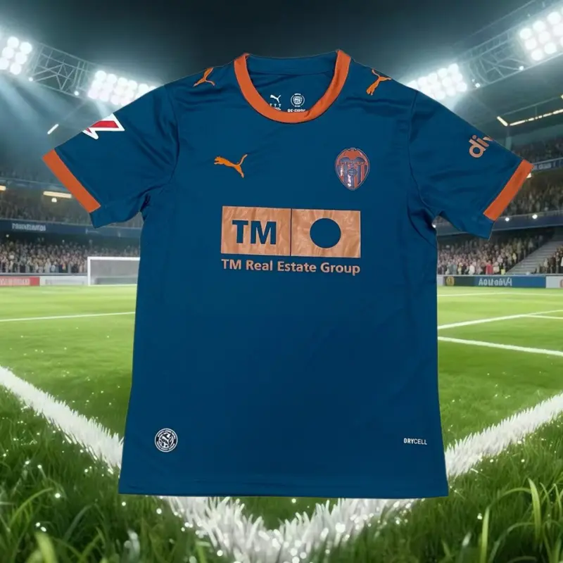 Camiseta Valencia 2ª Equipación 2026/2027 Azul con Parche La Liga