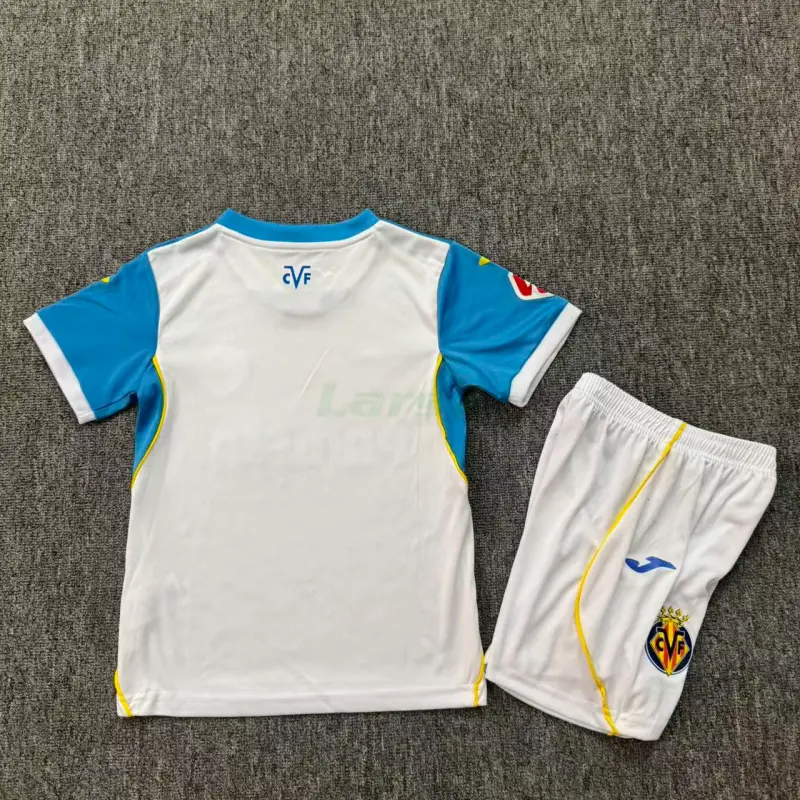 Camiseta Villarreal 2ª Equipación 2026/2027 Blanco/Azul Niño Kit con Parche La Liga