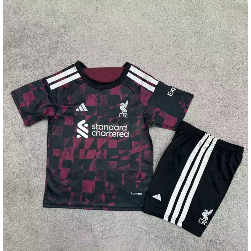 Camiseta Liverpool 3ª Equipación 2026/2027 Negro/Rojo Oscuro Niño Kit