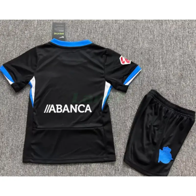 Camiseta Deportivo de La Coruña 2ª Equipación 2026/2027 Negro Niño Kit con Parche La Liga	