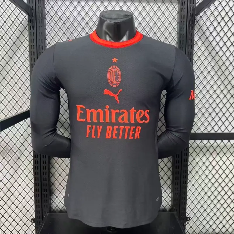 Camiseta AC Milan 3ª Equipación 2026/2027 ML Negro (EDICIÓN JUGADOR)
