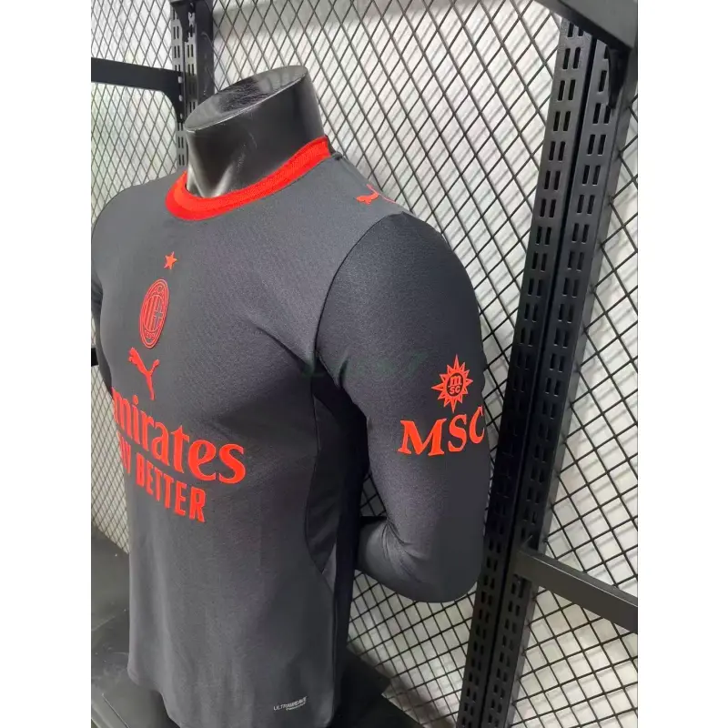 Camiseta AC Milan 3ª Equipación 2026/2027 ML Negro (EDICIÓN JUGADOR)
