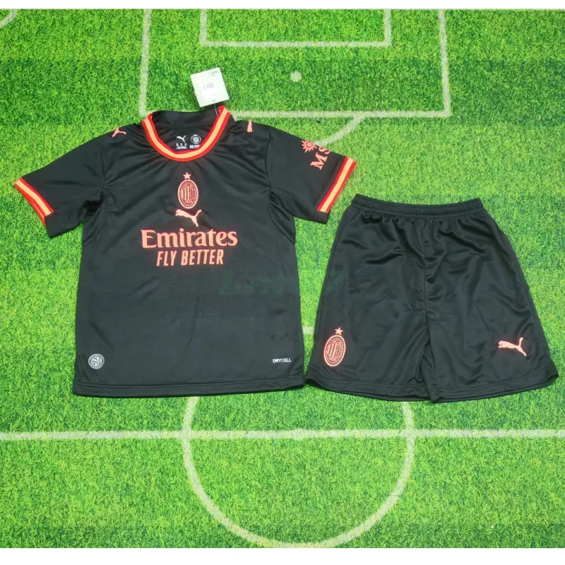 Camiseta AC Milan 3ª Equipación 2026/2027 Negro Niño Kit
