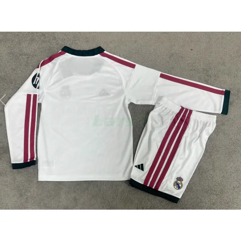 Camiseta Real Madrid 1ª Equipación 2026/2027 ML Blanco Niño Kit con Parche HP