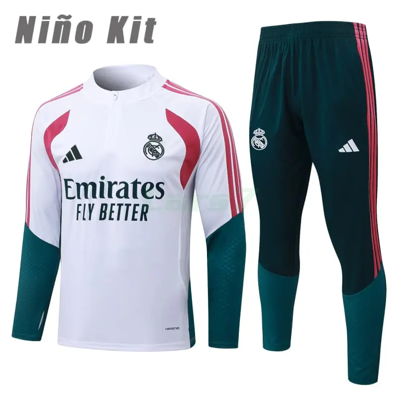 Sudadera De Entrenamiento Real Madrid 2026/2027 Niño Kit Blanco