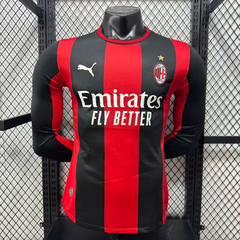Camiseta AC Milan 1ª Equipación 2026/2027 ML Rojo/Negro (EDICIÓN JUGADOR)