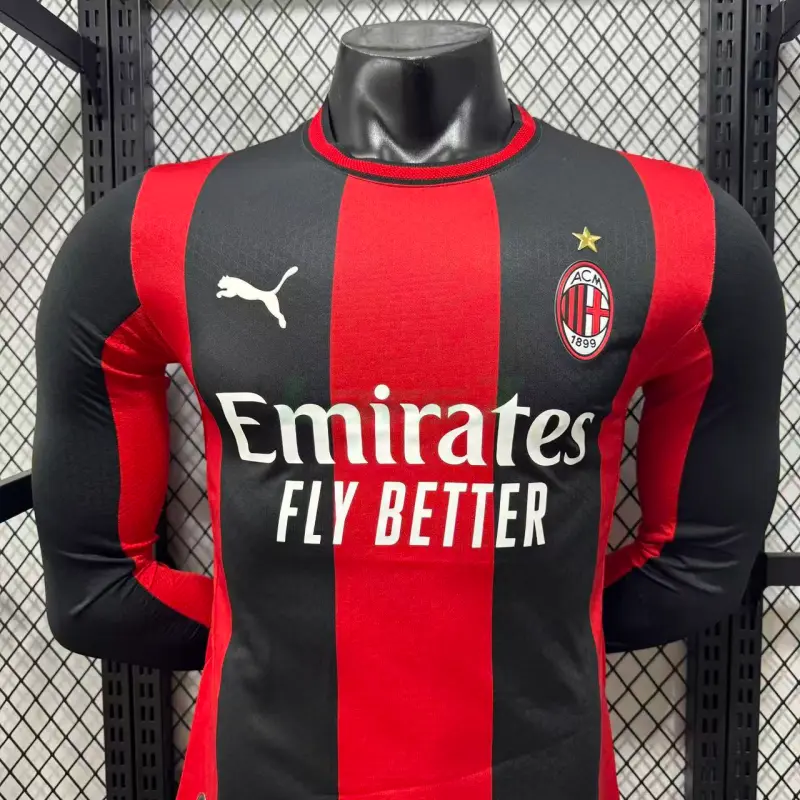 Camiseta AC Milan 1ª Equipación 2026/2027 ML Rojo/Negro (EDICIÓN JUGADOR)