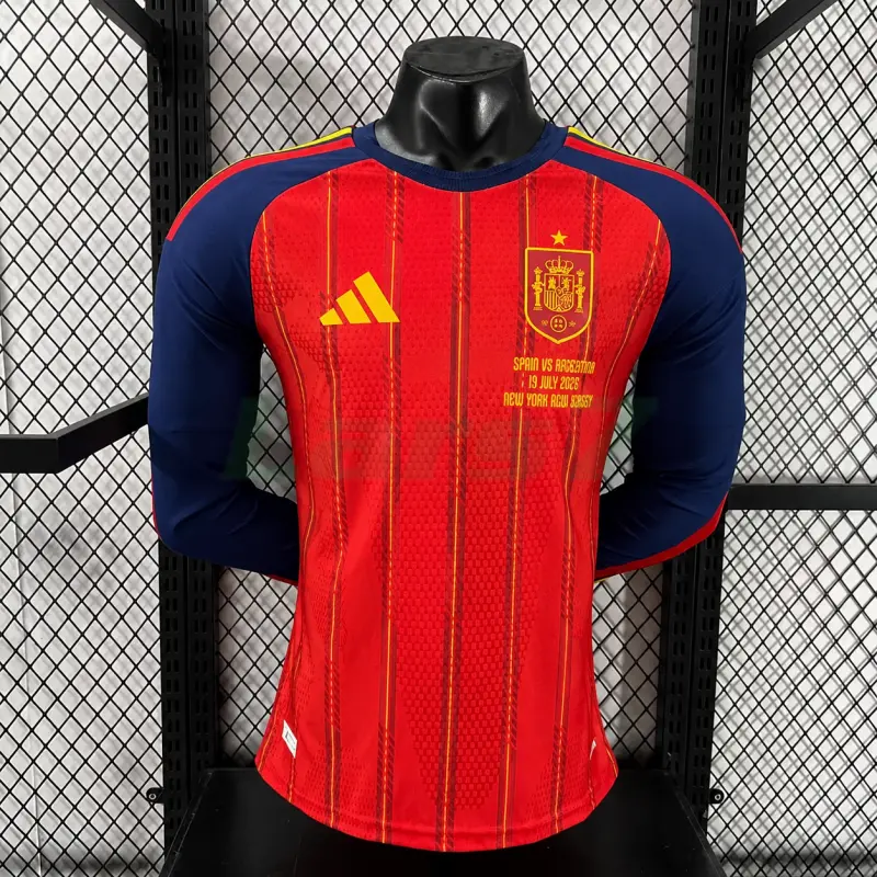 Camiseta España 1ª Equipación Mundial 2026 ML Rojo/Azul Edición Final (EDICIÓN JUGADOR)
