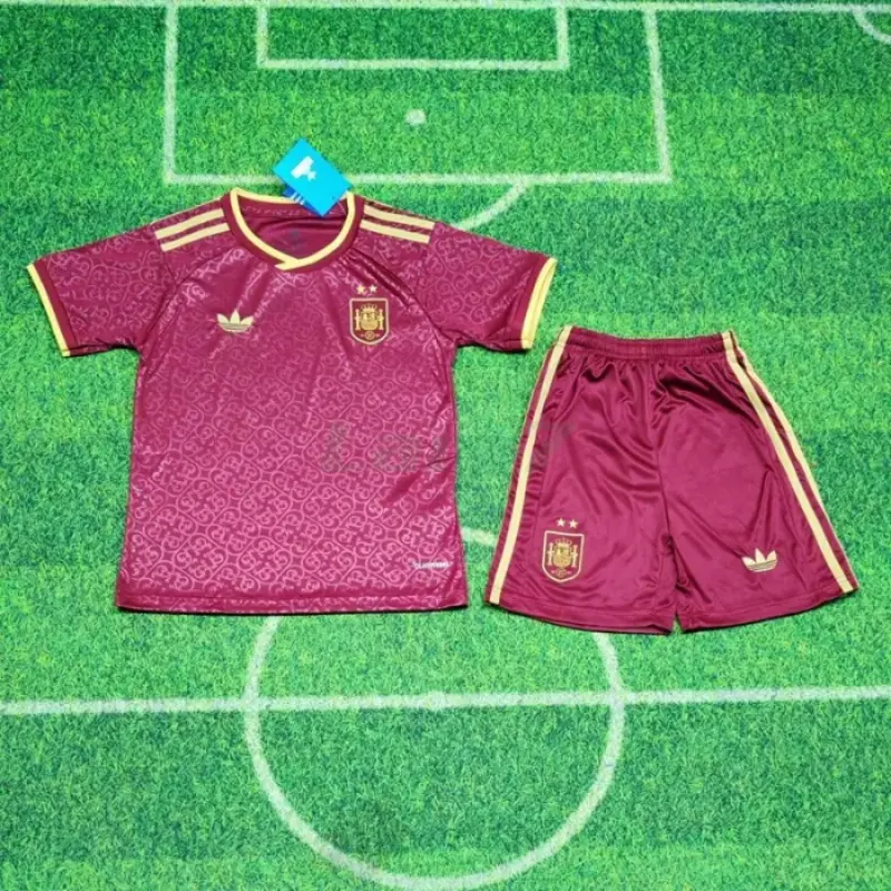 Camiseta España Mundial 2026 Edición Especial Rojo 2 Estrellas Niño Kit