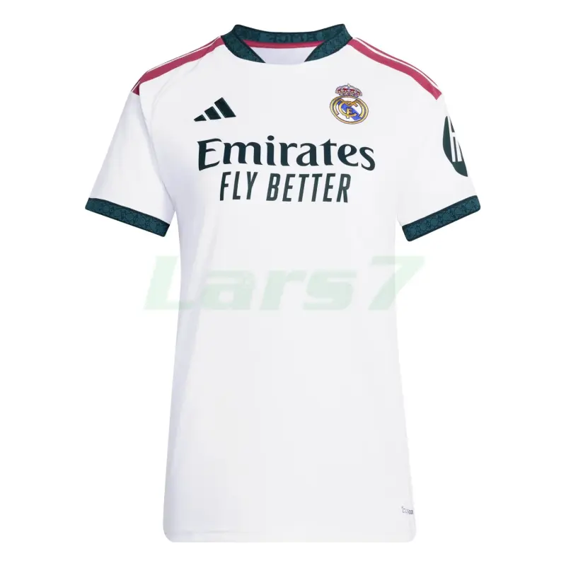 Camiseta Real Madrid 1ª Equipación 2026/2027 Blanco Mujer con Parche HP