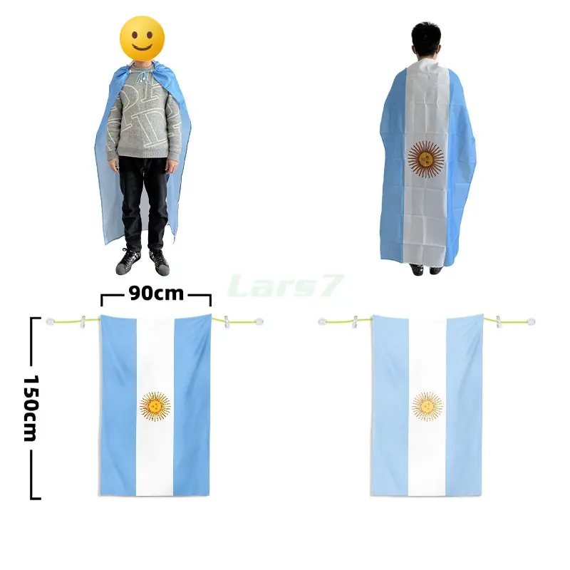 Capa bandera de poliéster con cordón para fans del Mundial 2026
