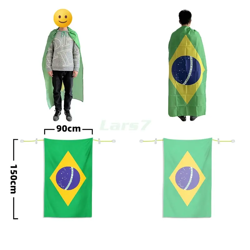 Capa bandera de poliéster con cordón para fans del Mundial 2026