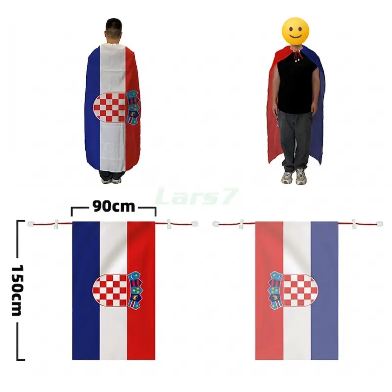 Capa bandera de poliéster con cordón para fans del Mundial 2026