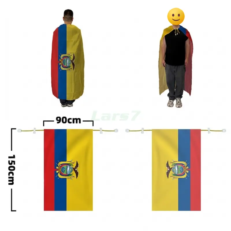 Capa bandera de poliéster con cordón para fans del Mundial 2026