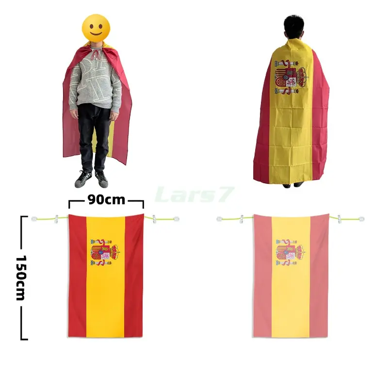 Capa bandera de poliéster con cordón para fans del Mundial 2026