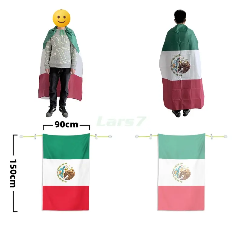 Capa bandera de poliéster con cordón para fans del Mundial 2026