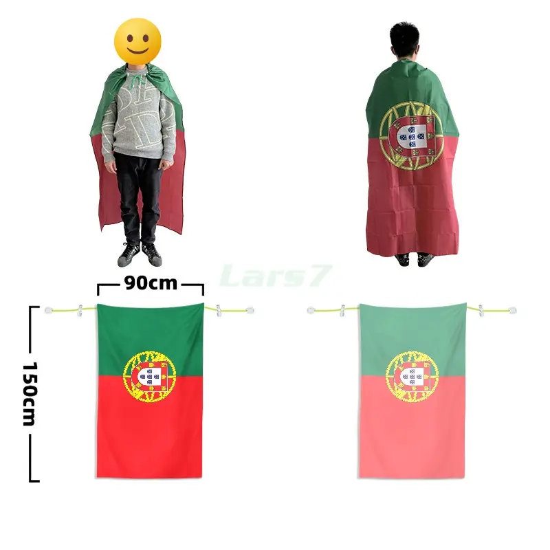 Capa bandera de poliéster con cordón para fans del Mundial 2026