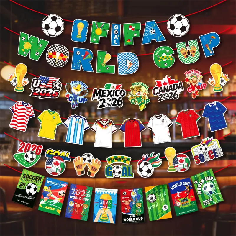 Cuerda de banderines decorativa Mundial 2026