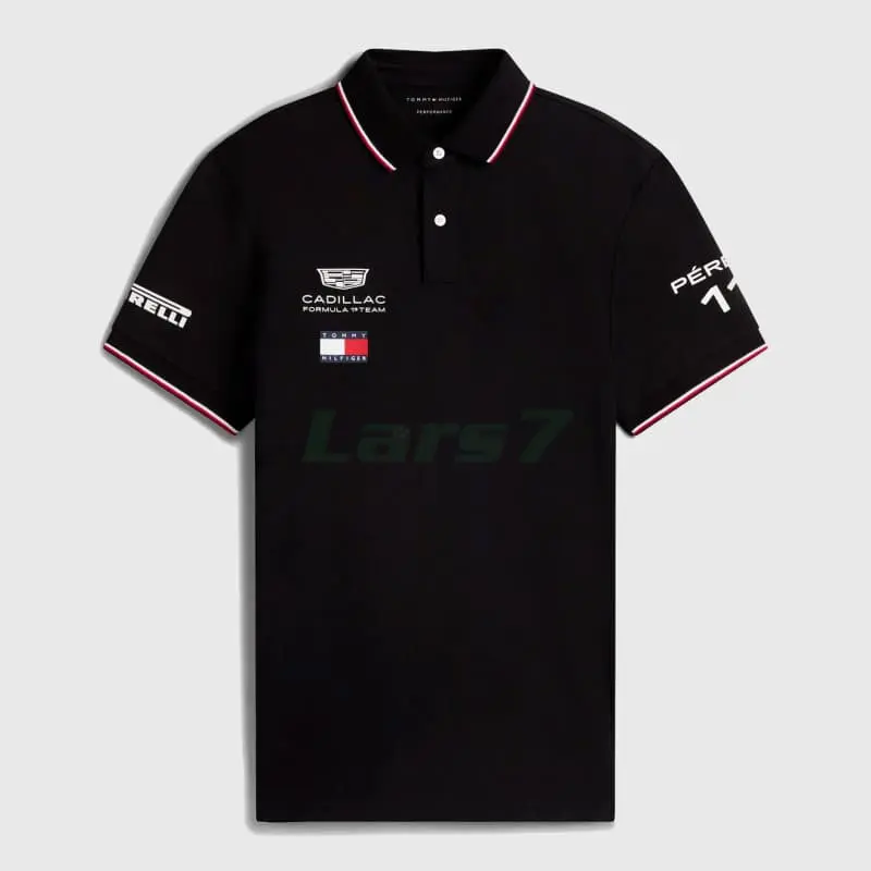 Polo Cadillac F1 x Tommy Hilfiger 2026 Edición Especial Negro